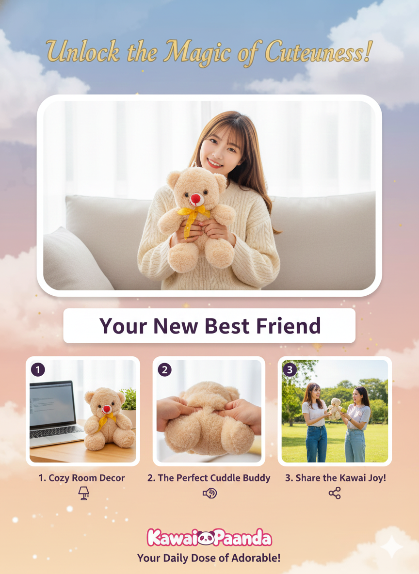 🧸 Limited Edition! Classic Teddy Bear Plush - Huggable Sweetheart 💖
