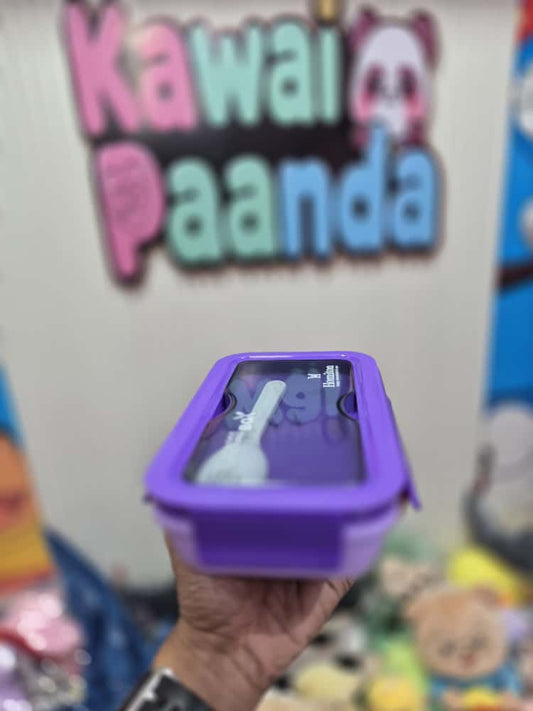 💜 Modern Purple Lunch Box with Integrated Spoon 🍱