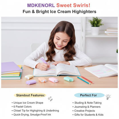 🍦 Sweet Swirl Pastel Pop Highlighters - Don't Melt Your Notes! 🌈