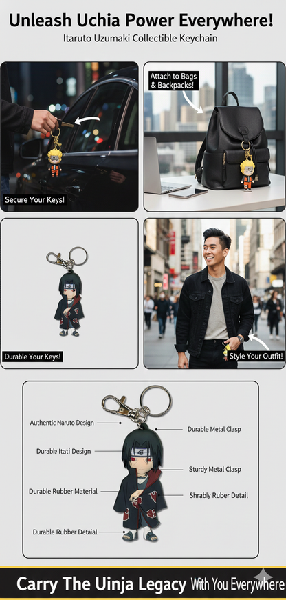 🔥 Itachi Uchiha Akatsuki Chibi Keychain 👁️