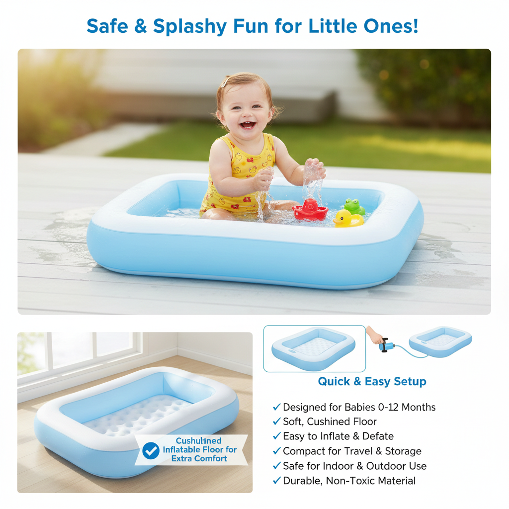 INFLATABLE CUSHIONED BABY WADING POOL