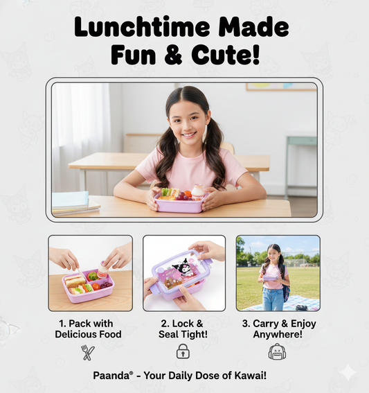 😈 Kuromi Mischief Lunch Box - Pastel Perfection! 💜