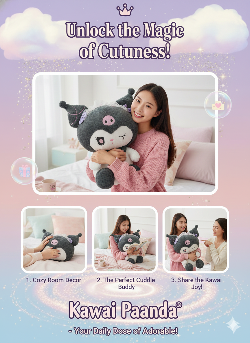 😈 Limited Edition! Jumbo Kuromi Wink Plush 💜