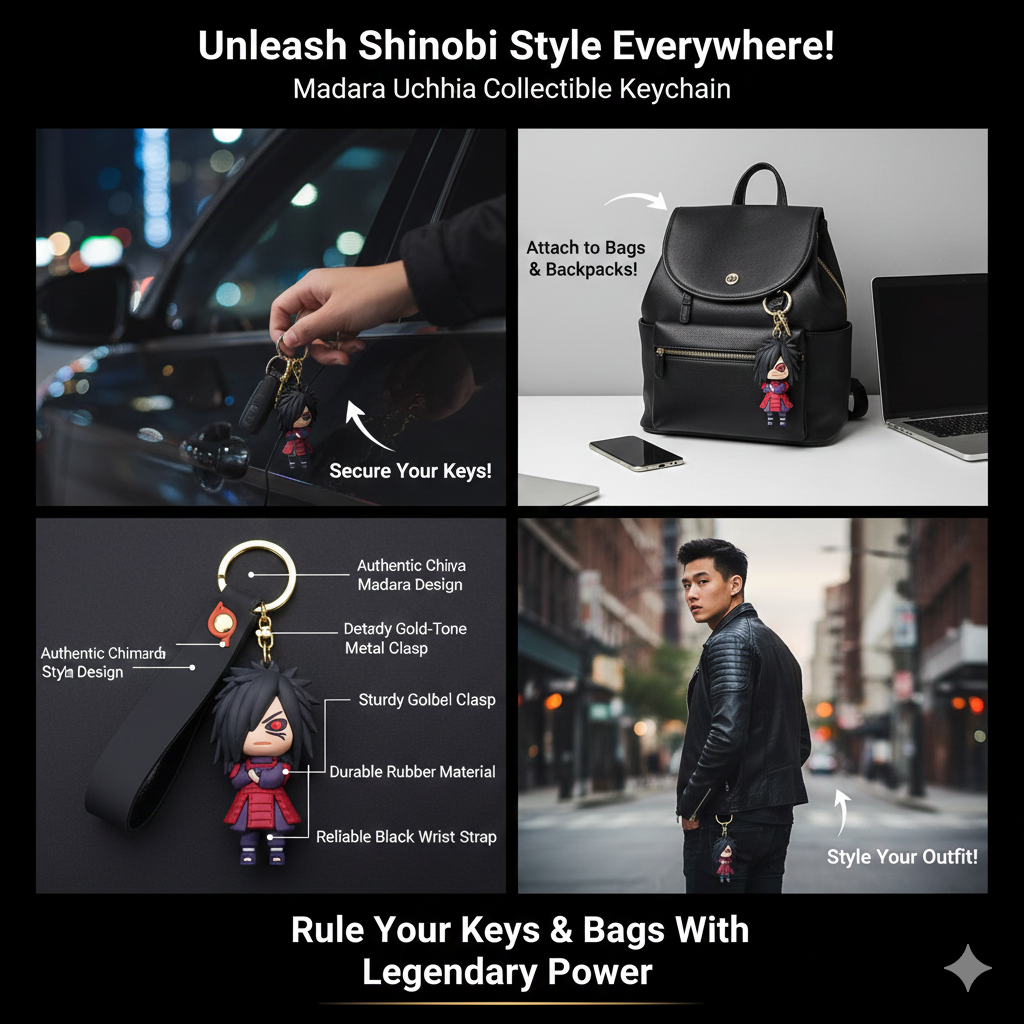 🔥 Itachi Uchiha Akatsuki Keychain - Sharingan Power! 👁️