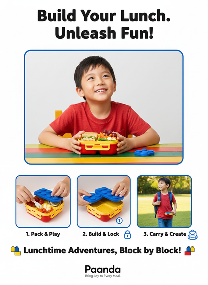 🧱 Building Block Fun Lunch Box - Playful Mealtime! 🌈