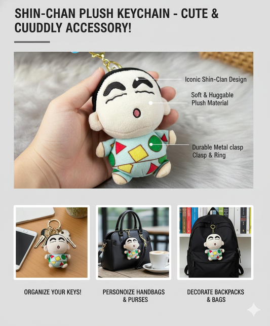 🧸 Chubby Shin-chan Plush Keychain - Soft &amp; Sassy! 💖