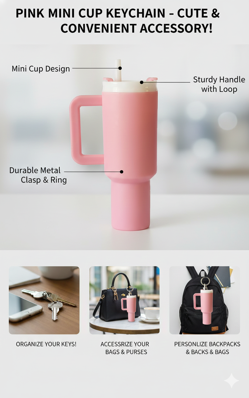 Pastel Tumbler Keychain Charm