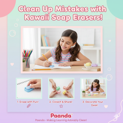 🧼 Cute Bear Soap Eraser - Looks Like Soap, Erases Mistakes! 🐻