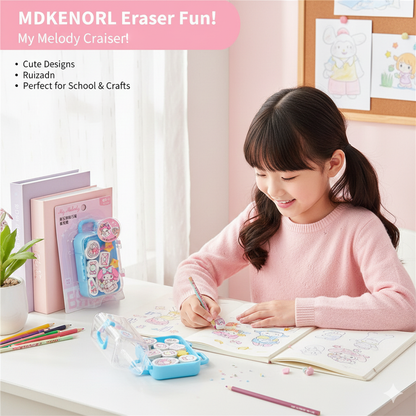 💖 My Melody Suitcase Eraser Set - Travel in Kawaii Style! 🎀